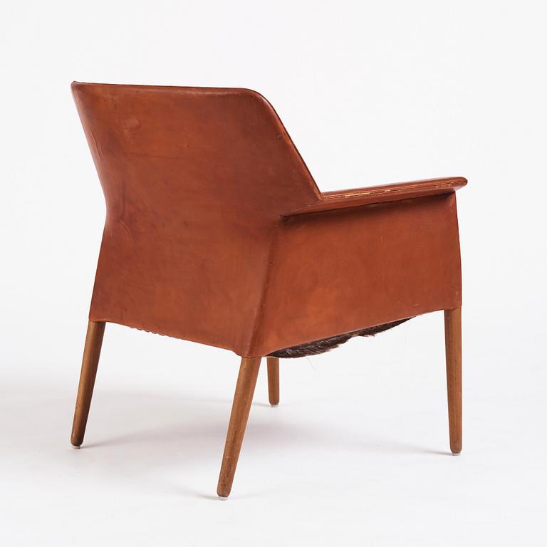 Ejner Larsen & A. Bender Madsen, a leather easy chair, Willy Beck, Denmark.