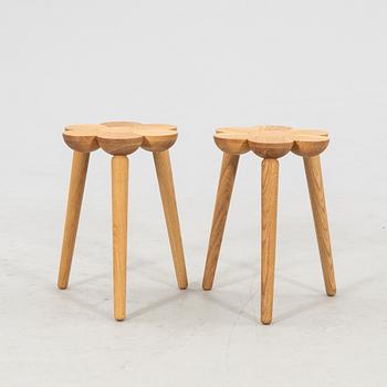 Lisa Hilland, two "Smyltha" stools for Myltha, 21st century.