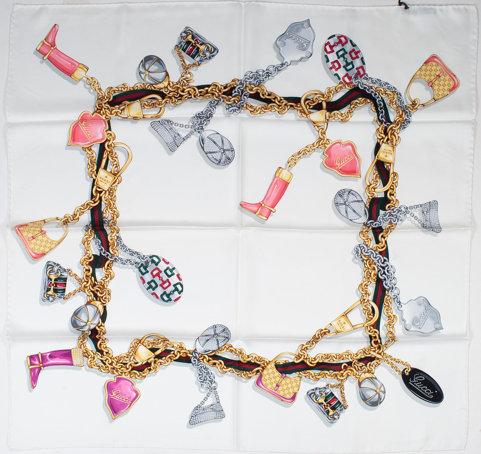 Gucci, a twill silk scarf.