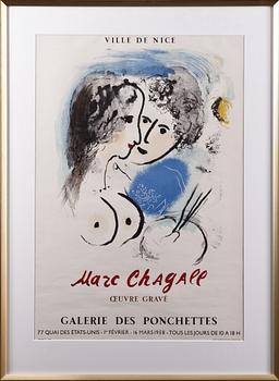 MARC CHAGALL, litografiska utställningsaffischer, 2 st.