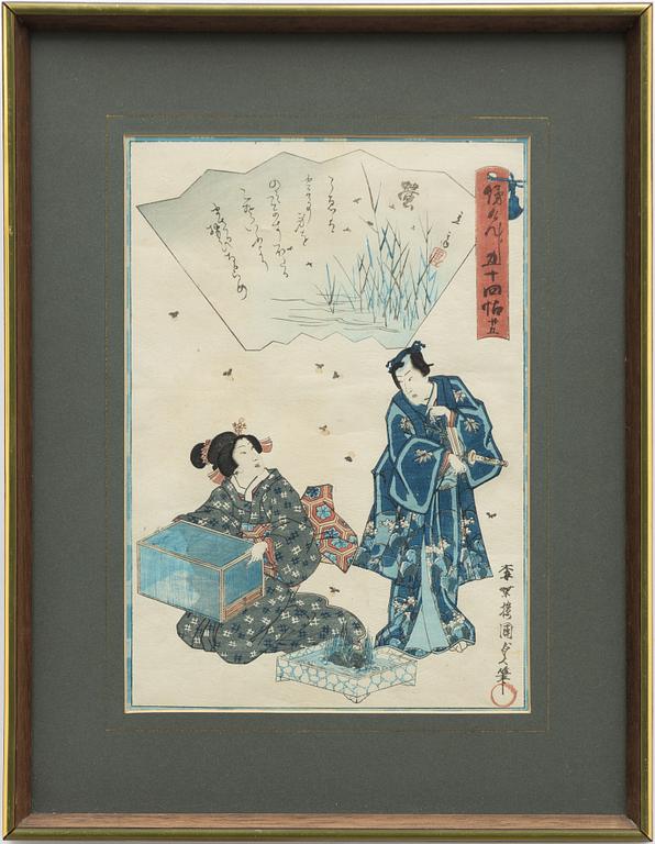 Utagawa Kunisada II, 'Courtesan' and 'Hotaru, The Fireflies: Chapter 25'.
