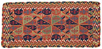 1122. CUSHION. Rölakan (flat weave). Skåne first half of the 19th century.