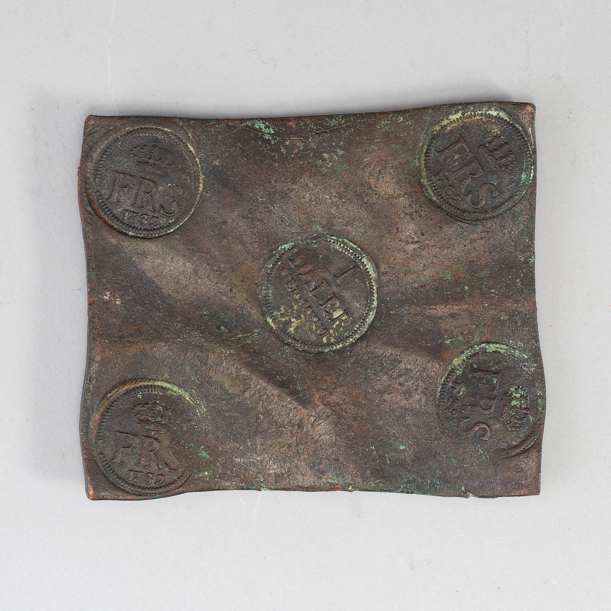 A Swedish copper plate money 1732.