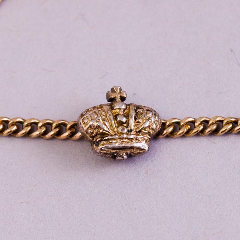 A 14K Russian gold bracelet, Moscow 1852-1873.