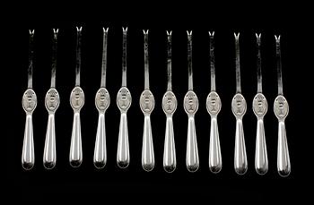 HUMMERBESTICK, 12 st, nysilver, Gense, 1900-talets andra hälft.