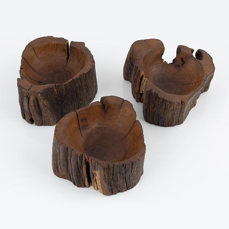 Magnus Ek, a set of three oak bowls for Oaxen Krog.