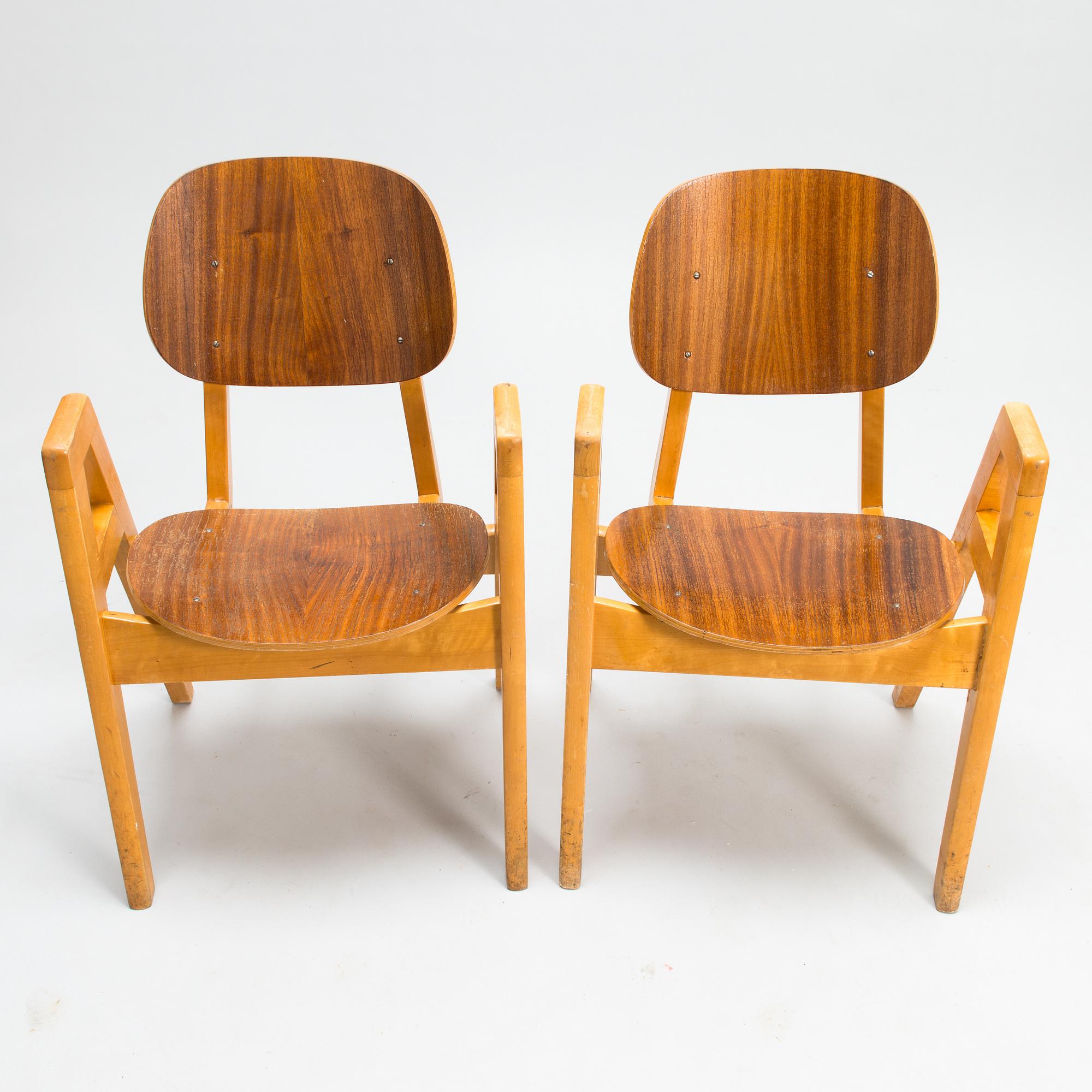 ILMARI TAPIOVAARA, stolar, 2 st, "Elevstol", 1950-tal.