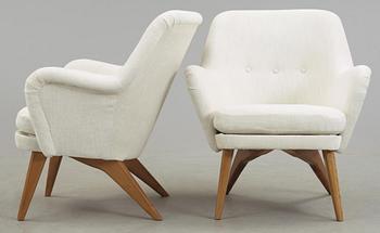 A pair of Carl-Gustav Hiort af Ornäs easy chairs, Helsinki 1950's.