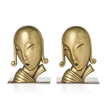 143. Carl-Einar Borgström, a pair of brass bookends model "840", Ystad-Metall.