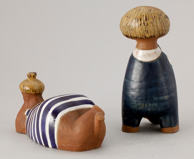 FIGURINER, 2 st. Stengods. Lisa Larson Gustavsberg.