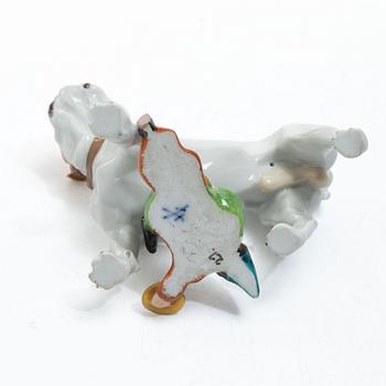 Meissen, A porcelain "Bulldogge mit Kasperle" figurine, 20th century.