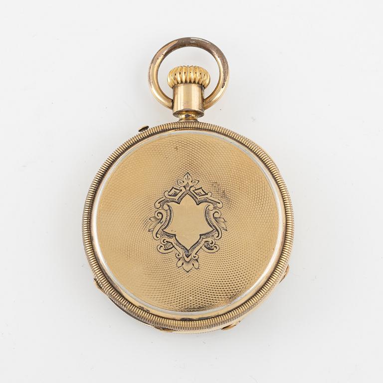 Fickursställ, 1800-talets mitt, samt fickur Paul Jeannot/C Robert.