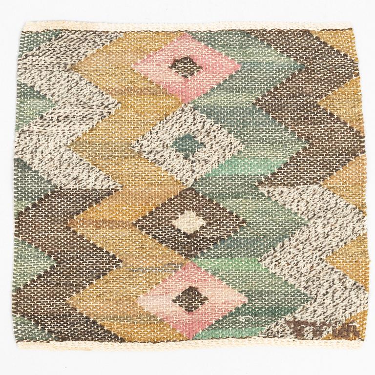 A Märta Måås-Fjetterström "Gråviggen" textile, marked AB MMF.