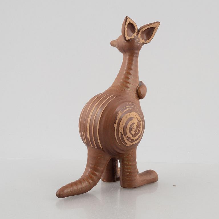 Lisa Larson, a stoneware figurine in two parts, 'Känguru', Gustavsberg, in production 1966-1979.