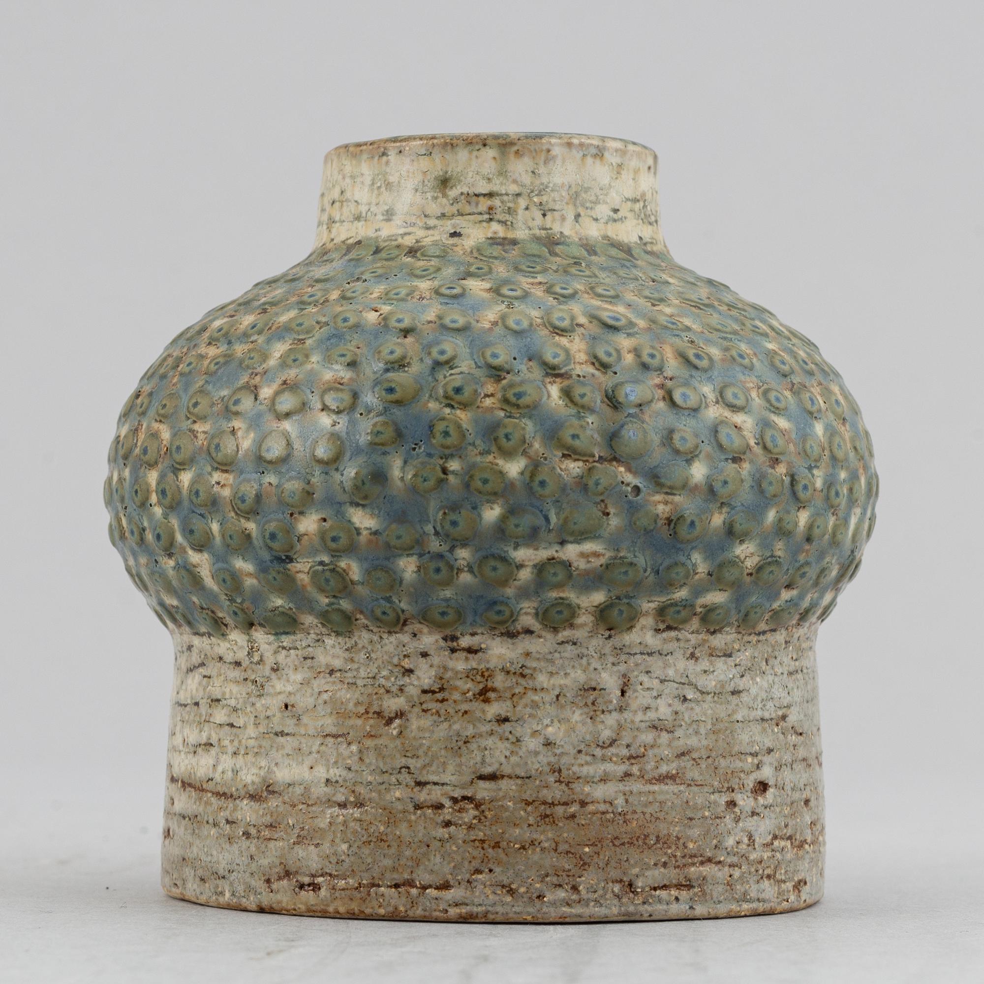 Marianne Westman for Rörstrand and Britt-Louise Sundell for Gustavsberg studio, two stoneware vases, Sweden.