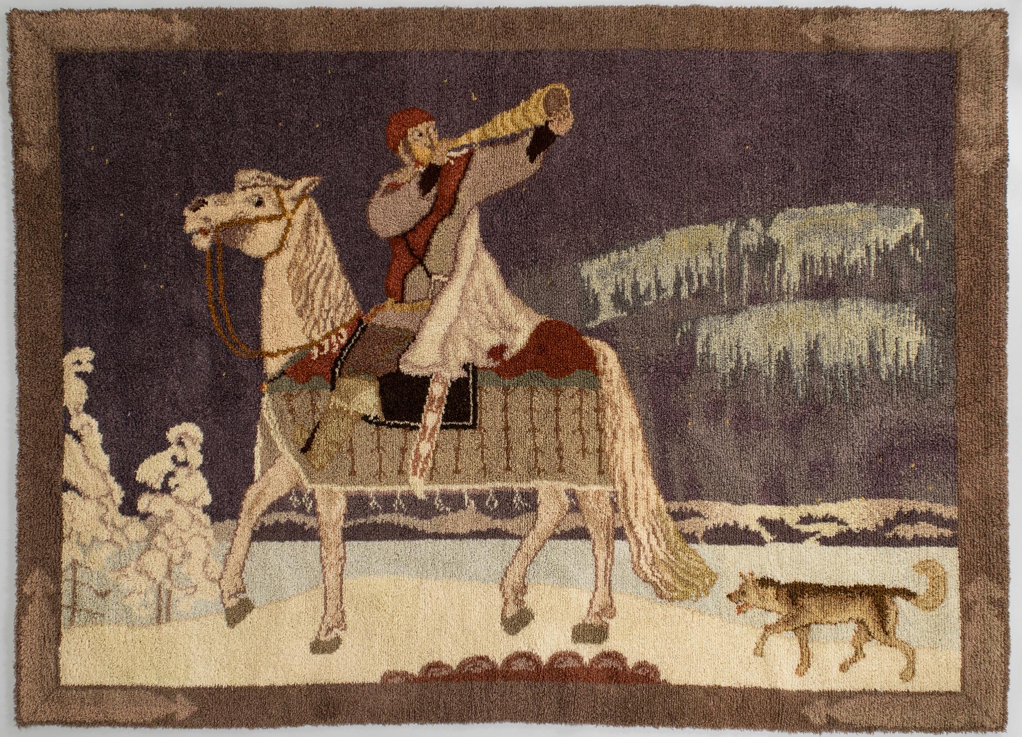 Akseli Gallen-Kallela, hänen mukaansa, ryijy, Kodiksamin Mattokutomo. Noin 245 x 175 cm.