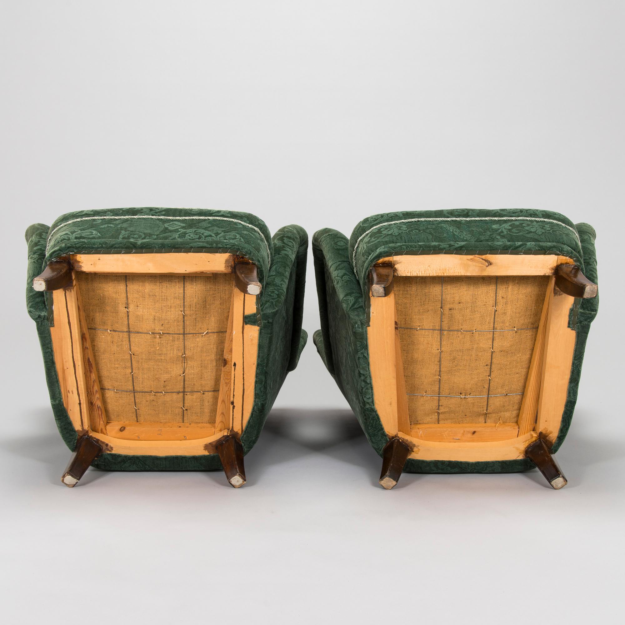 Ilmari Lappalainen, a pair of 1950's 'Laila' armchairs for Asko, Finland.