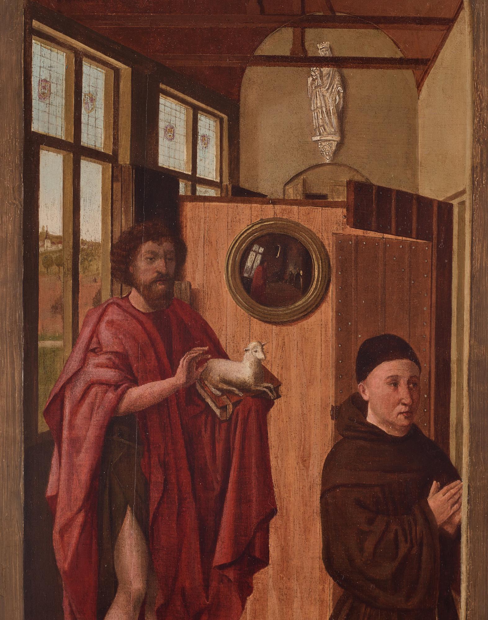Robert Campin Efter, Heinrich von Werl och Johannes Döparen.
