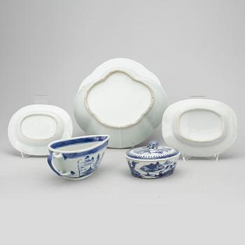 SERVISDELAR, 4 stycken, Kina tidigt 1800-tal.