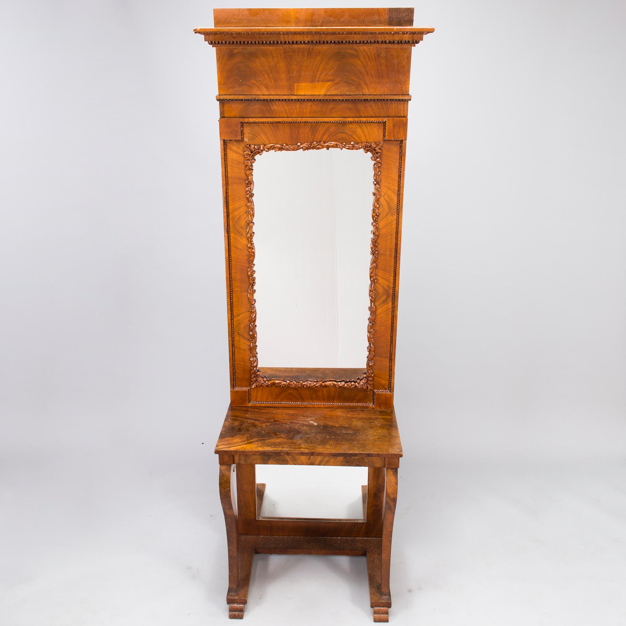 A Biedermeier style mirror and console table from the latter part of the 19th Century.