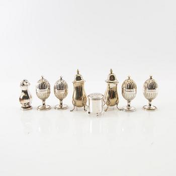 Minatyrströare 8 st silver/nysilver 1900-talets första hälft.
