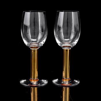 Six Gunnar Cyrén 'Nobel' wine glasses, for Orrefors.