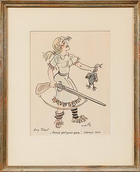 DRÄKTSKISSER, 7 st, blandteknik, signerade Wallin, delvis daterade, omkring 1900-talets mitt.