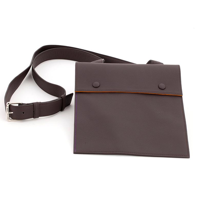 PINEL & PINEL, 2 brown calf leather bags.
