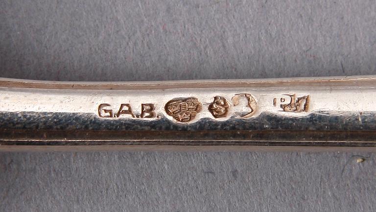 PARTI BESTICK, 23 st, silver, bla GAB, 1900-talets första hälft.