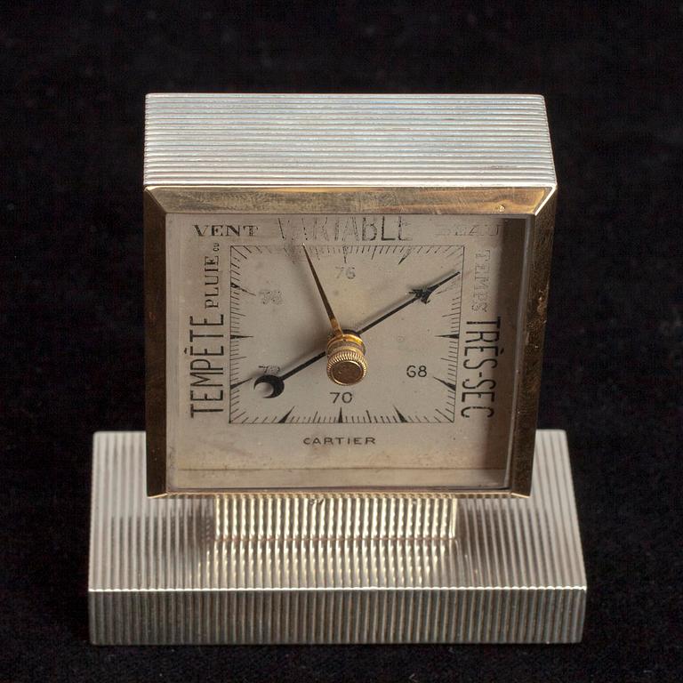 CARTIER BAROMETER, silver, guld. Frankrike 1930-t.