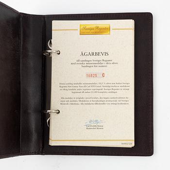 Sveriges Regenter, 36 minnesmedaljer i sterlingsilver, utgivet av Mynthuset.