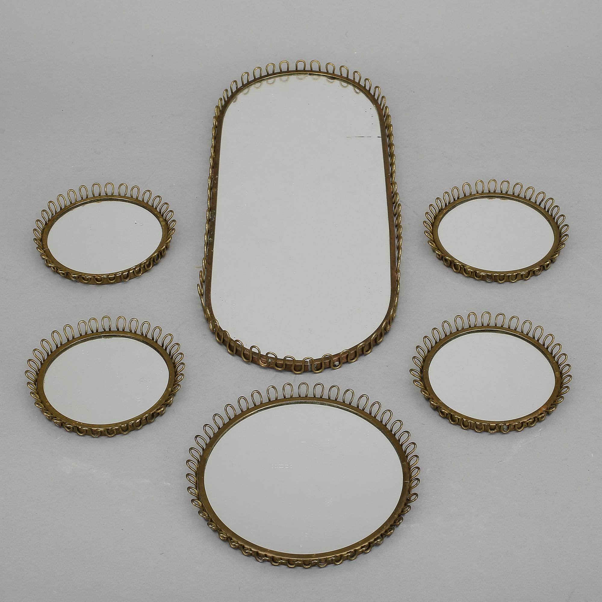 BORDSPLATEAU samt COASTERS, 6 delar, 1900-talets mitt.