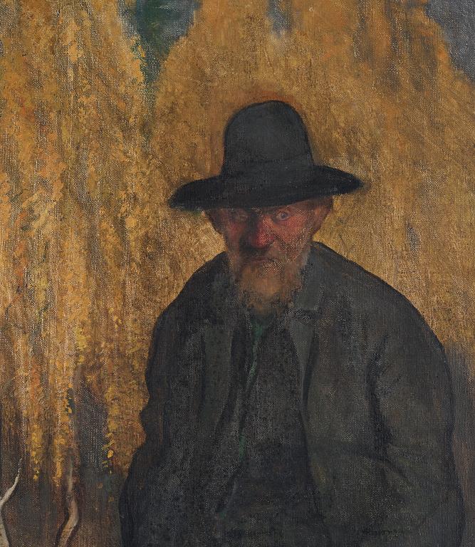Ivar Arosenius, Man in an autumn landscape.