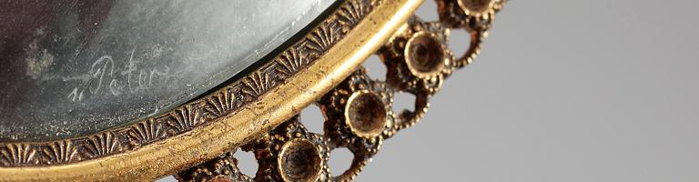 EMANUEL THOMAS PETER, efter, miniatyr, gouache på ben. Bär sign n. Peter.