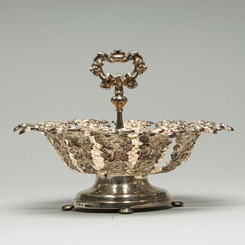 FRUKTSKÅL, silver, Gustaf Dahlgren, 1846. Ca 440 gram.