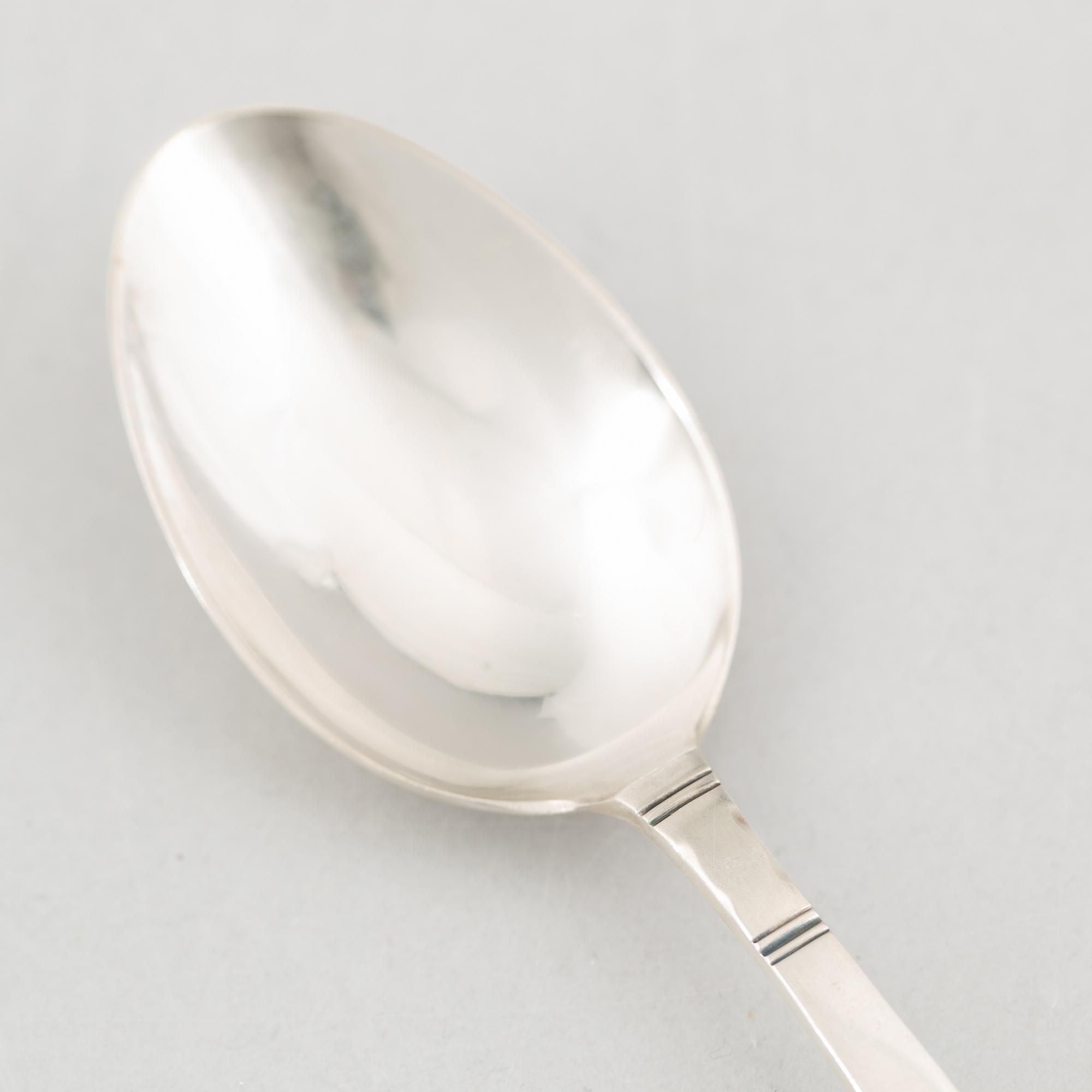 Jacob Ängman, bestickservis, 44 delar, silver, modell "Rosenholm", GAB, Stockholm, bl.a. 1965.