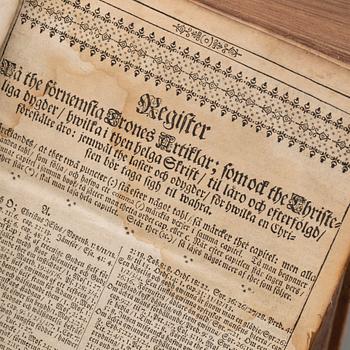 KARL XII:S FÄLTBIBEL, "Biblia, thet är all then Helga skrift på swensko...", Stockholm, 1709.