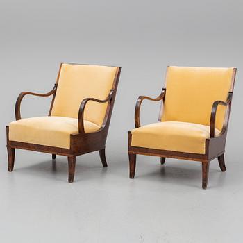 A PAIR OF ERIK CHAMBERT ARMCHAIRS, 1920-30's.