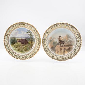 Plates 3 pcs "Fauna Danica" Royal Copenhagen Denmark porcelain.