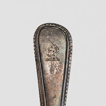 Bordstillbehör, 11 delar, silver, England, 1800-1900-tal.