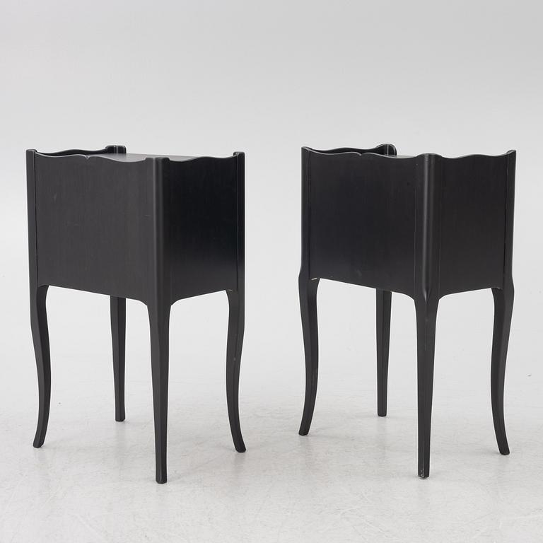 A pair of Bedside tables, Rococo style, 20th century.