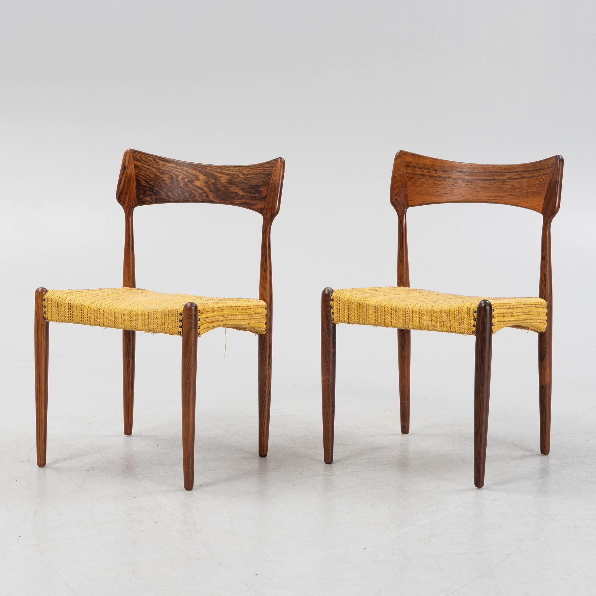 A dining table and four chairs, Bernhard Pedersen & Son, Denmark.