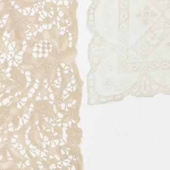 A group of 17 Chinese lace panels, early 20th century.