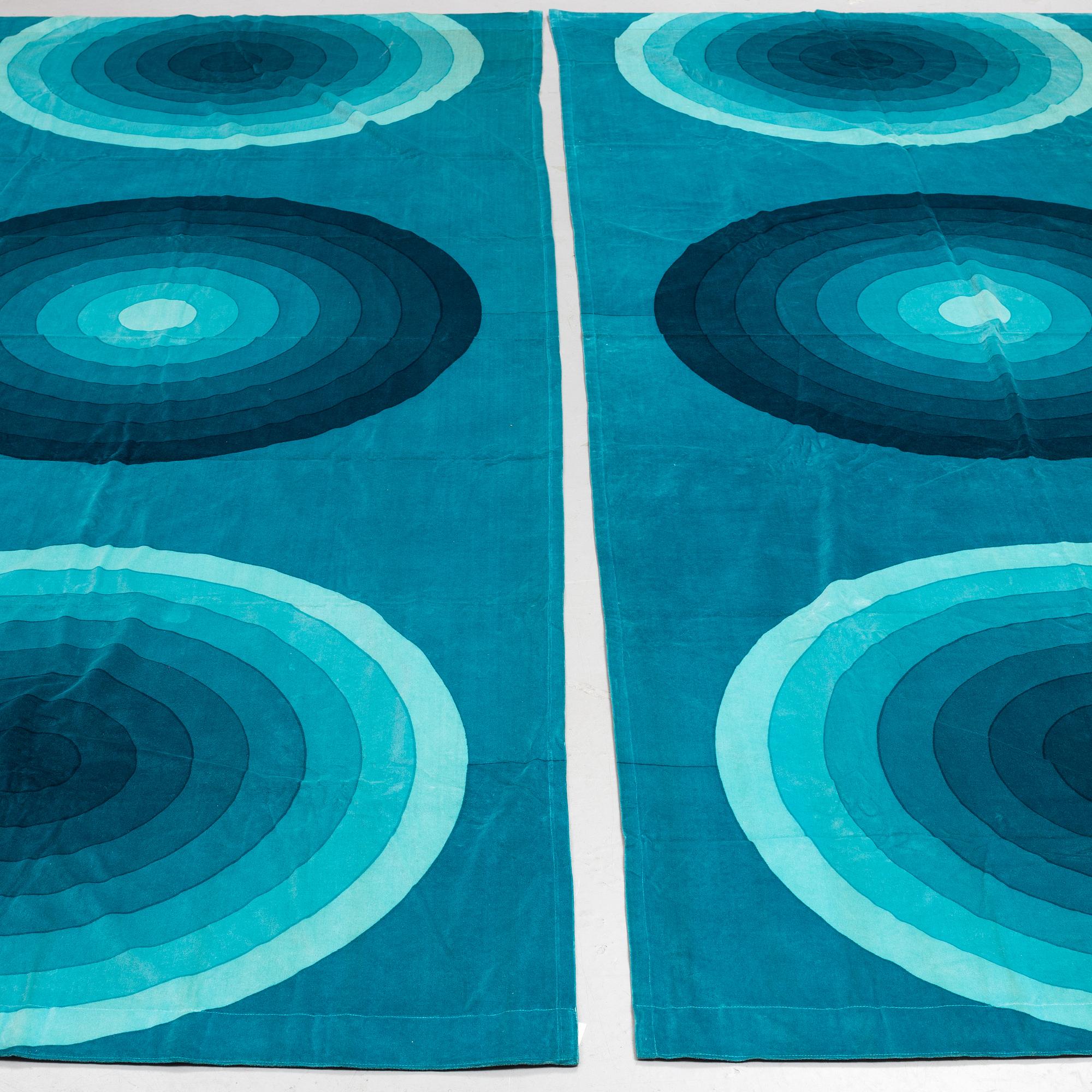 VERNER PANTON, a pair of velvet curtains, Mira-X AG.