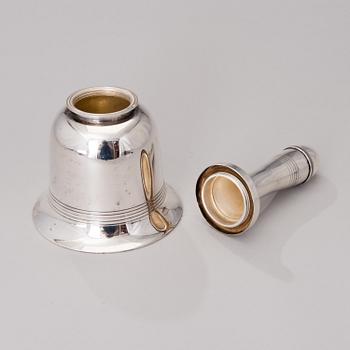 A silver plated cocktail shaker by Asprey & co, London, latter half of the 20th century.