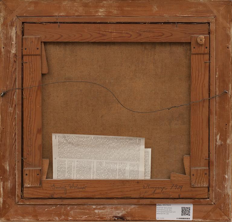 GUSTAF WOLMAR, oljemålning på duk, monogramsignerad och daterad 09.