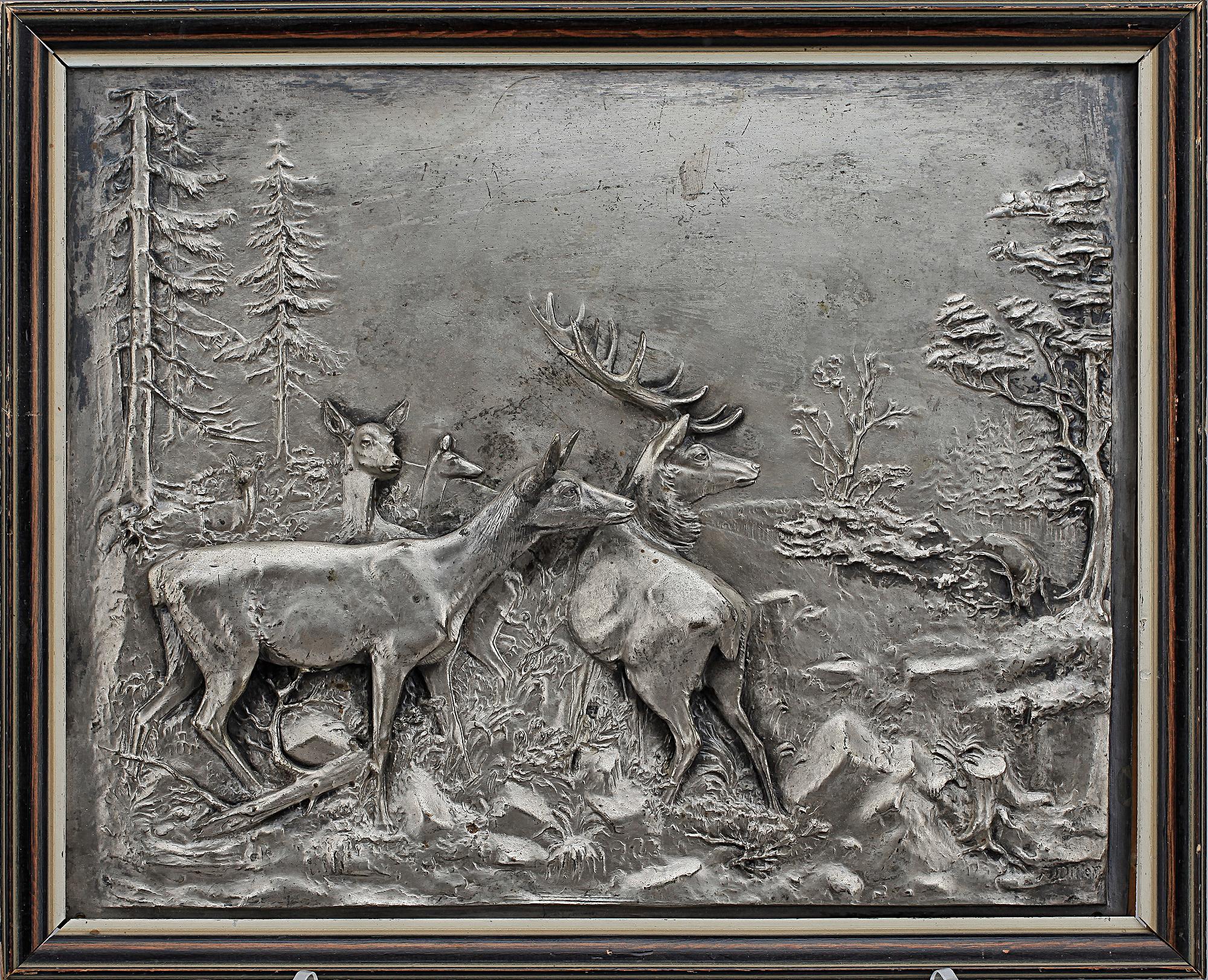 FRITZ DILLER, ett par, väggreliefer, nysilver, sign i gjutningen.