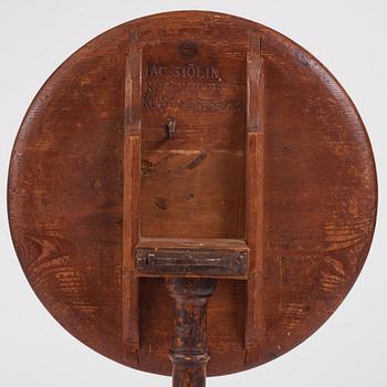 A burr-alder tilt-top table by J. Sjölin (master 1767-1785).