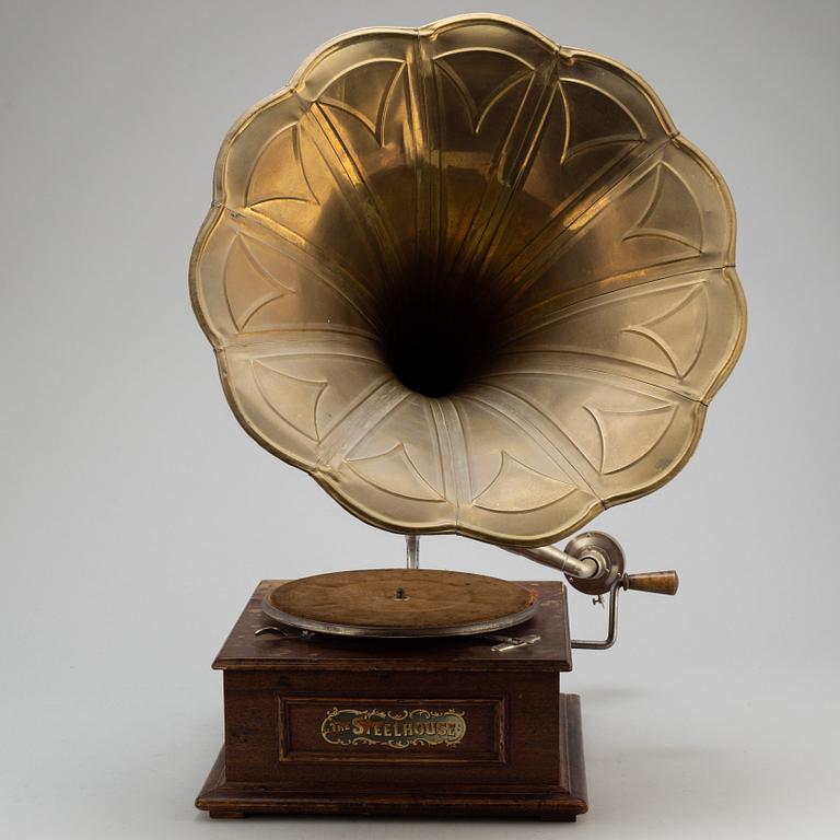 A The Steelhouse gramophone, early 20th Century.