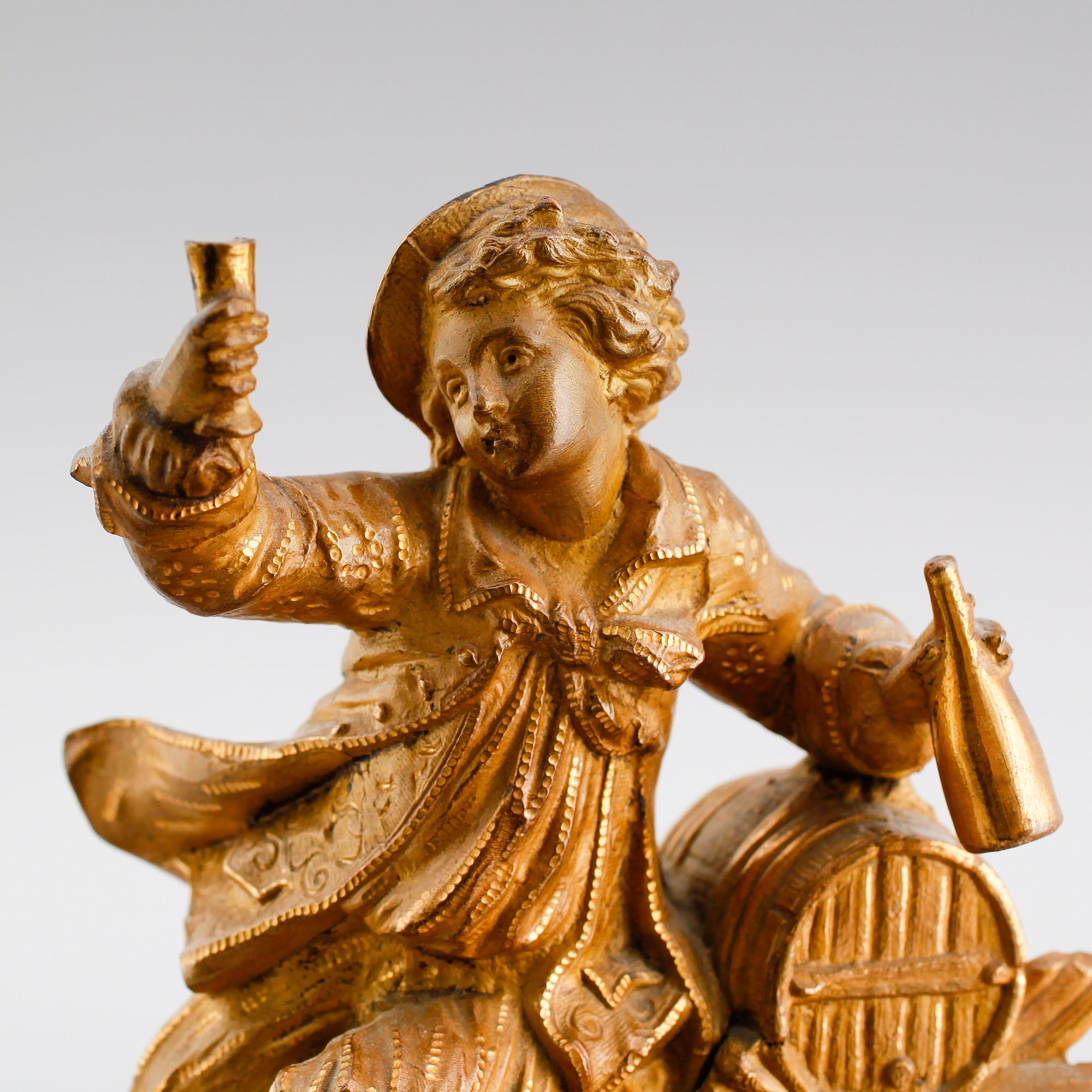 BORDSPENDYL, bronserad vitmetall, rokokostil, Frankrike, 1800-talets andra hälft.